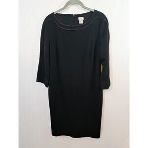 Chico's Women's Black 3/4 Sleeve Knee-length Dress Shift Size 00 or 2
